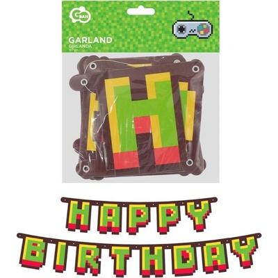 Godan Banner Happy Birthday Minecraft 160 cm – Zboží Dáma