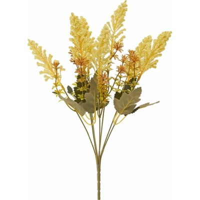 Umělá zeleň vřes světle žluto-krémový – 36 cm (7 větviček)