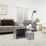 vidaXL Стифиращи маси, 3 бр, бетонно сиви, инженерно дърво (808598)