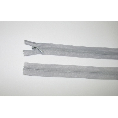 Zips krytý 3mm šedá nedeliteľný 18cm dederon