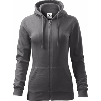 Malfini dámská mikina Trendy Zipper s kapucí a zipem 411 ocelově šedá