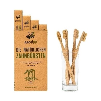 Pandoo Bambusová kefka Medium Soft 4 ks