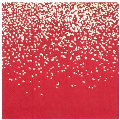Santex ubrousky vánoční konfety červené 33x33cm