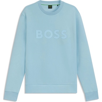 HUGO BOSS Блуза Boss Men's Salbo Stretch Cotton Logo Sweatshirt Signature Branding - Pastel Blue 455
