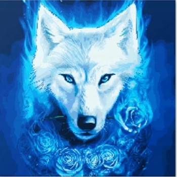 Norimpex - Puzzle Diamant painting: Magic wolf 30x40cm - 1 - 39 piese