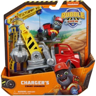 Spin Master Rubble & Crew Jeřábové stavební vozidlo s figurkou nabíječky autíčko