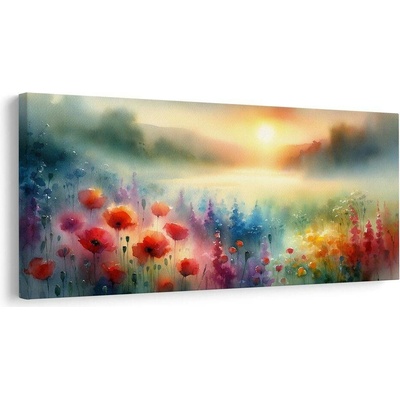 Obraz zářivá květinová krajina - 120x60