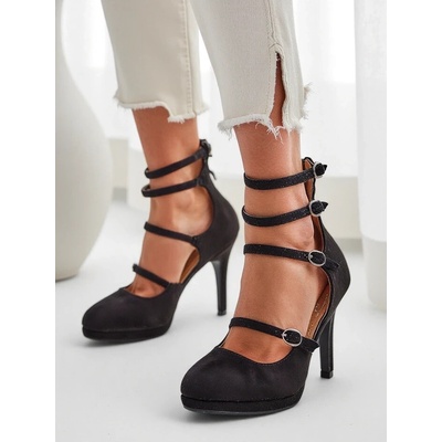 Resti Women's Stiletto Heels with Straps Celose čierna