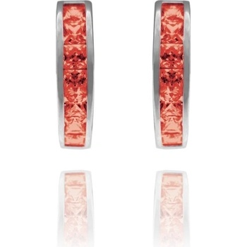 MINET strieborné náušnice s veľkými červenými zirkónmi JMAN0025RE00