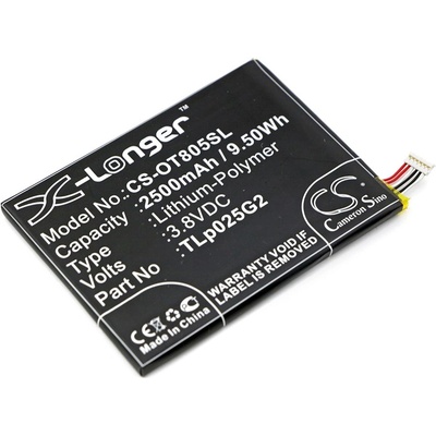 Cameron Sino Батерия за Alcatel One Touch Pixi 8" (еквивалент на TLP025G2), 2500mAh (CS-OT805SL)