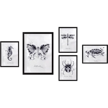 Wallity Картини в комплект от 5 бр. Butterfly - Wallity (364LUL1167)