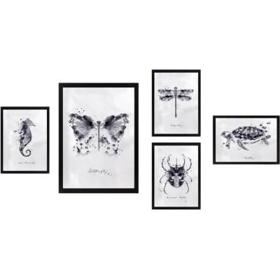 Wallity Картини в комплект от 5 бр. Butterfly - Wallity (364LUL1167)