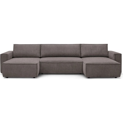 Bobochic Тъмносив велурен U-образен разтегателен диван Nihad - Bobochic Paris (102680)