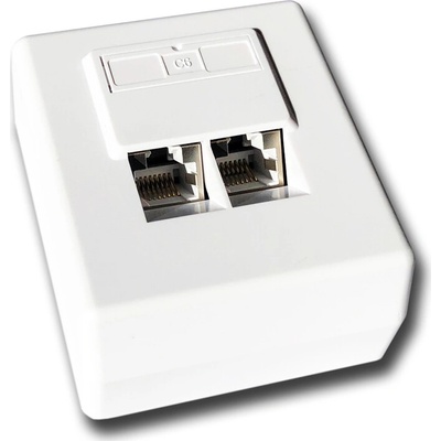 DATACOM Datová zásuvka STP CAT6 2xRJ45 na omítku 45st. bílá