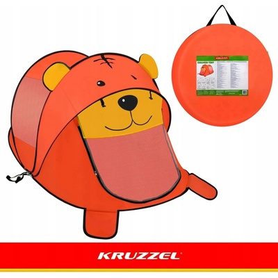 Kruzzel 27666 Dětský plážový stan 180 x 95 x 82 cm, medvídek