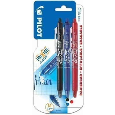 PILOT FriXion Clicker 07, BL 1ks modrá/červená/černá