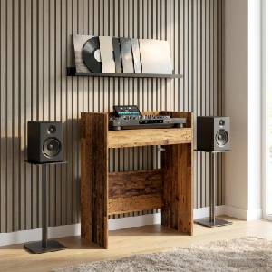 vidaXL DJ маса Дъбова дървесина 102 x 45 x 102 см Инженерна дървесина (8006746)