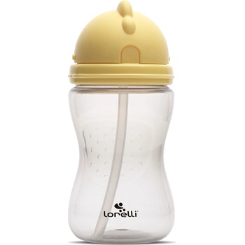 Lorelli Спортна бутилка със сламка Lorelli - Yellow & Grey, 300 ml (10200960006)
