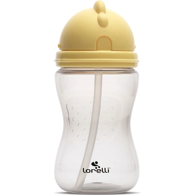 Lorelli Спортна бутилка със сламка Lorelli - Yellow & Grey, 300 ml (10200960006)