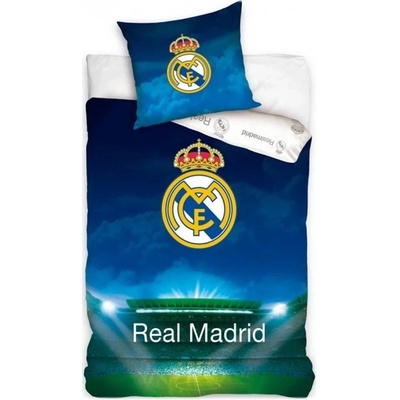 Carbotex Fotbalové povlečení FC Real Madrid motiv Estadio Santiago Bernabéu 100% bavlna 70x90 140x200