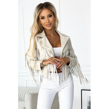 numoco Къса бежова яке с ресни от нежна еко кожа numoco | Bezhov | ЖЕНИ | ЕДИН РАЗМЕР