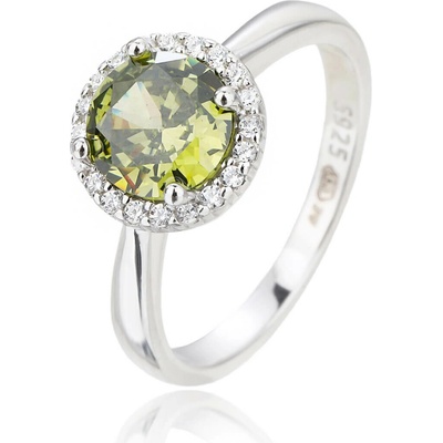 Bealio stříbrný prsten KULATÝ zelený 03 13632 3575
