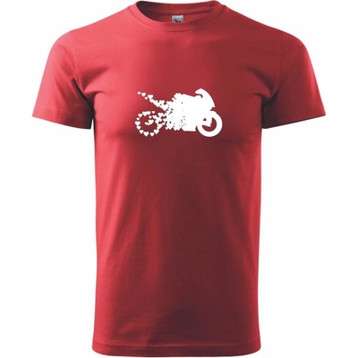 Heavy new Moto love triko pánské červená