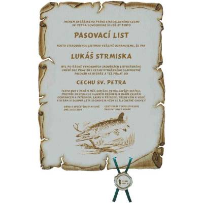 Dřevo Novák Pasovací list rybář č. 753 pergamen z překližky