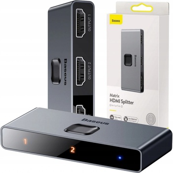Baseus Matrix 3x HDMI Switch 4K šedý CAHUB-BC0G