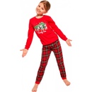 Cornette Dívčí pyžamo Cornette vánoční tučňáci červené