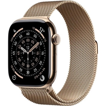 Apple Watch Series 11 Cellular (42mm) Zlatý titan se zlatým milánským tahem MF8Y4MP/A