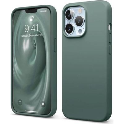 Elago Silicone iPhone 13 Midnight zelené