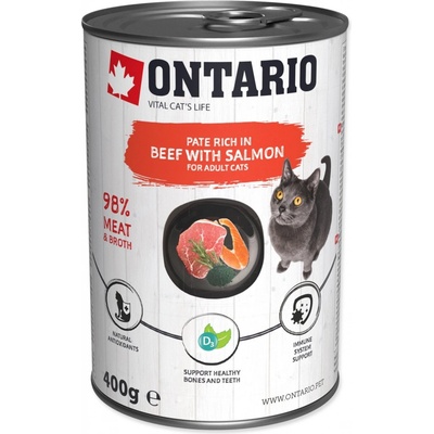 Ontario Cat Beef and Salmon 400 g – Zboží Mobilmania