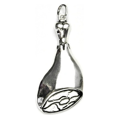 Čištín Stříbrný přívěsek řeznická šunka od kosti s patinou P 351