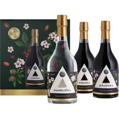 Ratafia Almond Spirit Mandlička 33% 0,5 l a Jeřabinka s dotekem mandlí 18% 0,5 l a Višnička s dotekem mandlí 18% 0,5 l (karton)