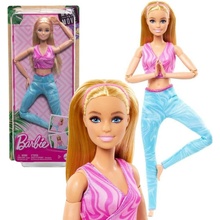 Mattel Barbie v pohybu Blondýnka v modrých legínách HRH27