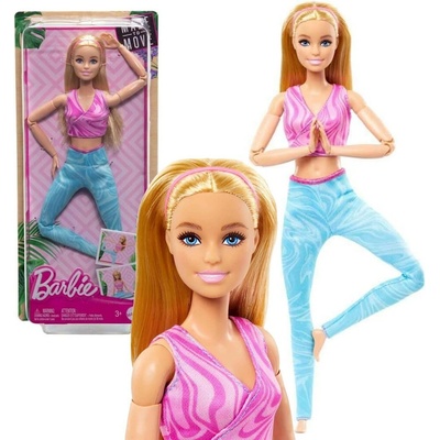 Barbie v pohybu Blondýnka v modrých legínách HRH27