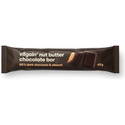 Vilgain Nut Butter Chocolate Bar 80% hořká čokoláda s mandlovým krémem 45 g – Zboží Dáma