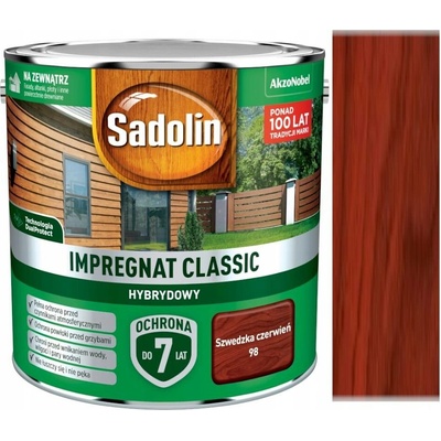 Impregnace na dřevo Sadolin Classic Švédská červeň 98 2,5 l