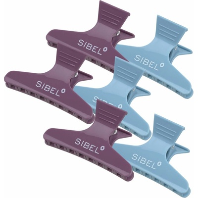 Sibel BUTTERFLY CLAMPS P005510 - set štipcov na vlasy, 6 ks