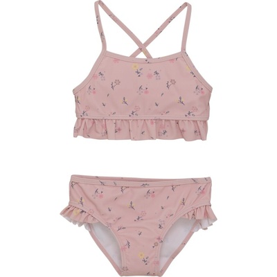 Color Kids dievčenské dvoudílné plavky s volánky Coral Blush Kytičky