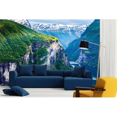 DIMEX ART Самозалепваща се флизелинова фототапета вълшебна норвежка природа 375 x 250 см