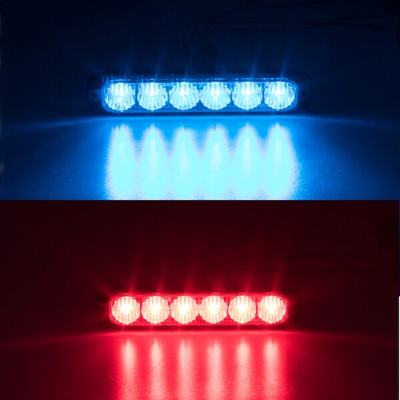 2x Profi SLIM výstražné LED světlo vnější, červené+modré, 12 - 24V, ECE R65, 911-006blu+red
