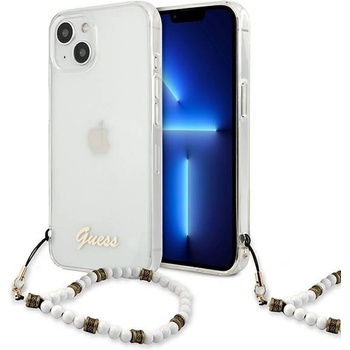 GUESS Калъф Guess GUHCP13SKPSWH, за iPhone 13 mini 5.4", прозрачен, бял (GUE001785-0)