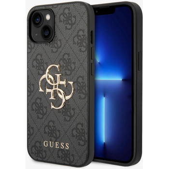 GUESS PU 4G метално лого заден капак за iPhone 15 Grey Guess | Lilav | ЖЕНИ | UNI
