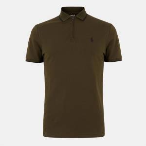 Ralph Lauren Риза с къс ръкав Polo Ralph Lauren Men's Zipped Short Sleeve Shirt - Company Olive