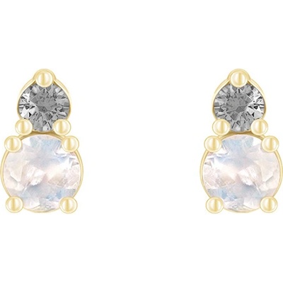 Eppi náušnice s mesačnými kameňmi a salt and pepper diamantmi Kolton E43212
