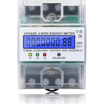 ORNO Trojfázový elektromer 80A, 4,3 moduly, DIN TH-35mm
