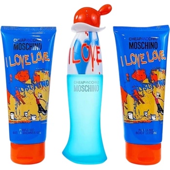 Moschino I Love Love Комплект EDT за жени 50 мл + душ гел 100 мл + лосион за тяло 100 мл