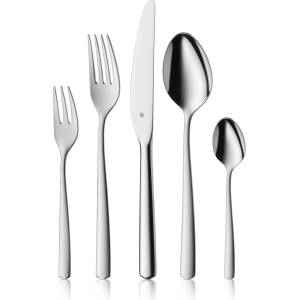 WMF Boston cutlery set 60 pieces for 12 people - Cromargan stainless steel 18/10, polished and rust-proof, dishwasher safe, monobloc knife with long-lasting sharpness, elegant cutlery for everyday use and